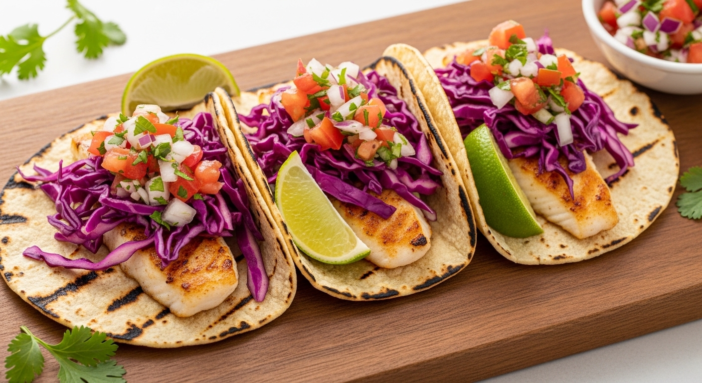 焼き白身魚のタコス